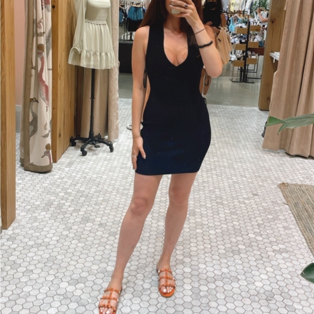 Aritzia Babaton Deep V Black Dress - Picture 7 of 9